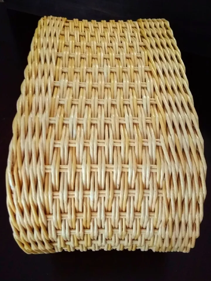 Basket with Lid Bread Basket Bread Storage Box with Linen Bag Wicker Basket Wicker Box Kitchen Organization Box with Lid