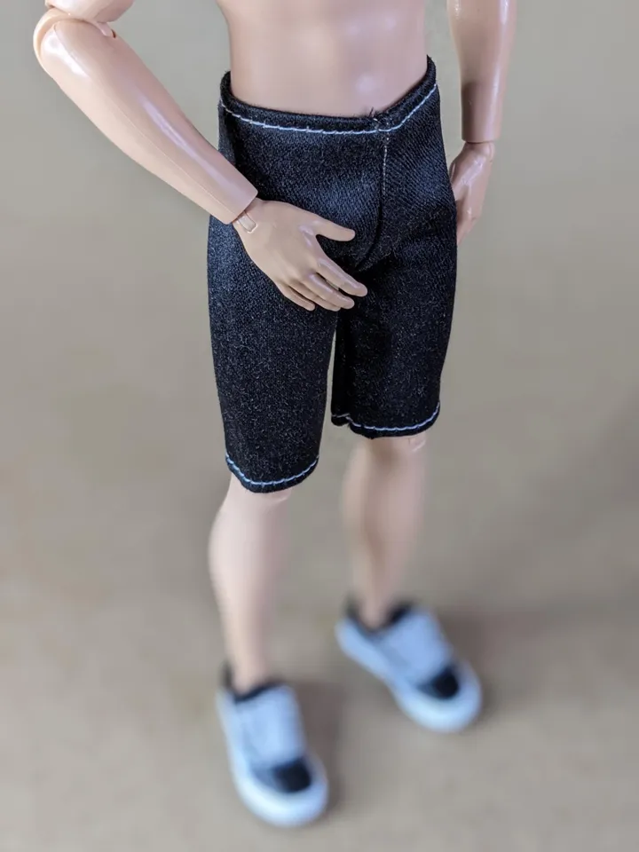 Black shorts for 12 inch fashion male dolls