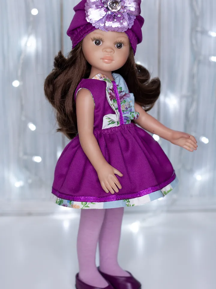 Paola Reina coat, dress, bag, shoes, hat/ Doll clothing, 13 inch doll clothes, Outfit for a doll, Paola Reina clothes