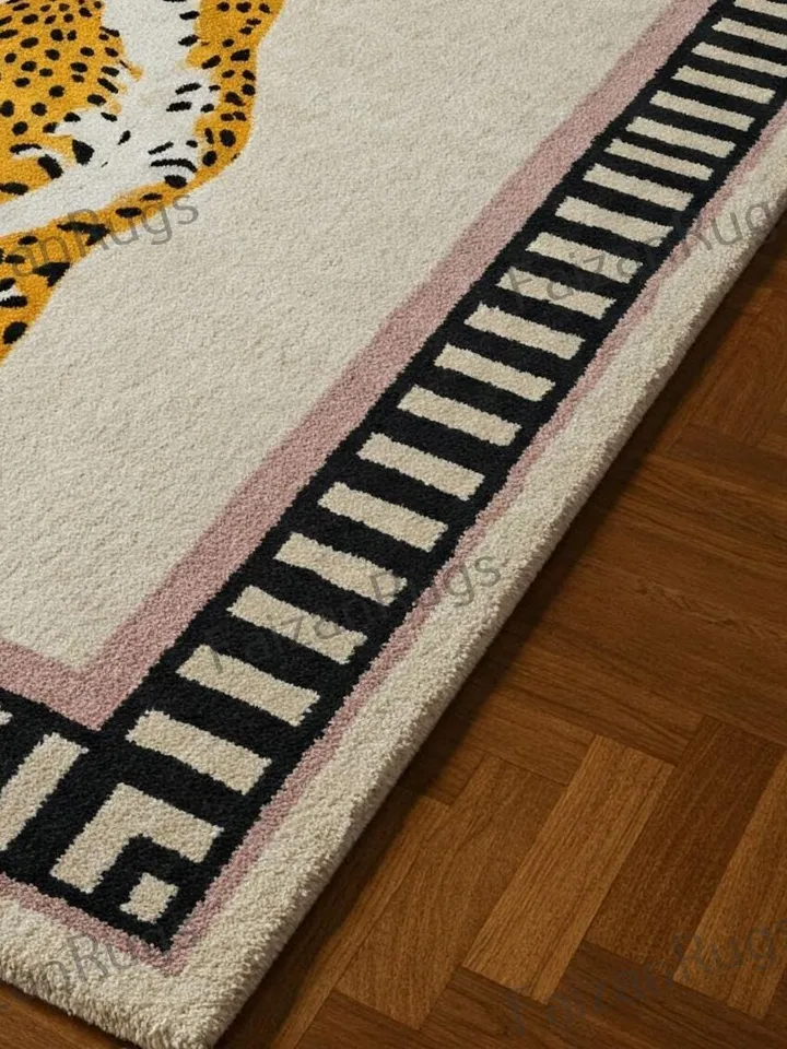 Leopard rug, modern hand tufted rug, Handmade, leopard, rugs for bedroom, customized area rug, Bedroom rug, 9x12 area rug, 3x5,4x6,5x7,8x10.