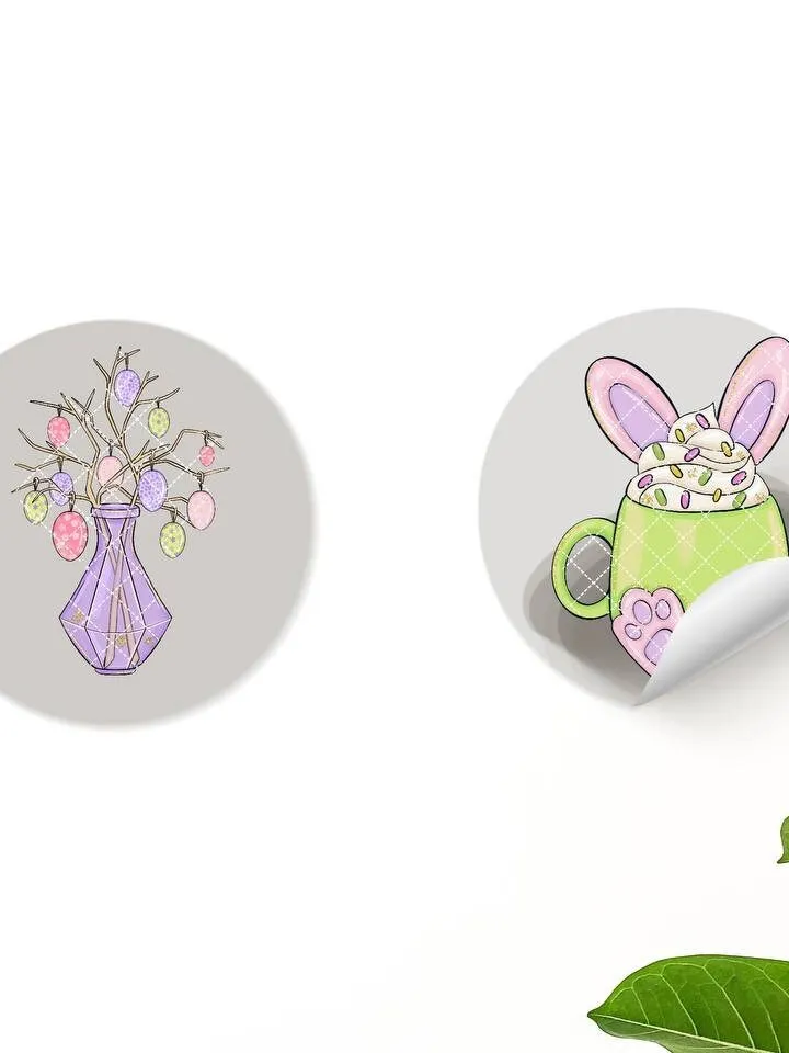 Inspire Easter Girl Clipart, Girl with Bunny Clipart, Spring Girl Clipart, Various Hair Color Girl, Doll Planner Stickers, Easter Doll Clipart