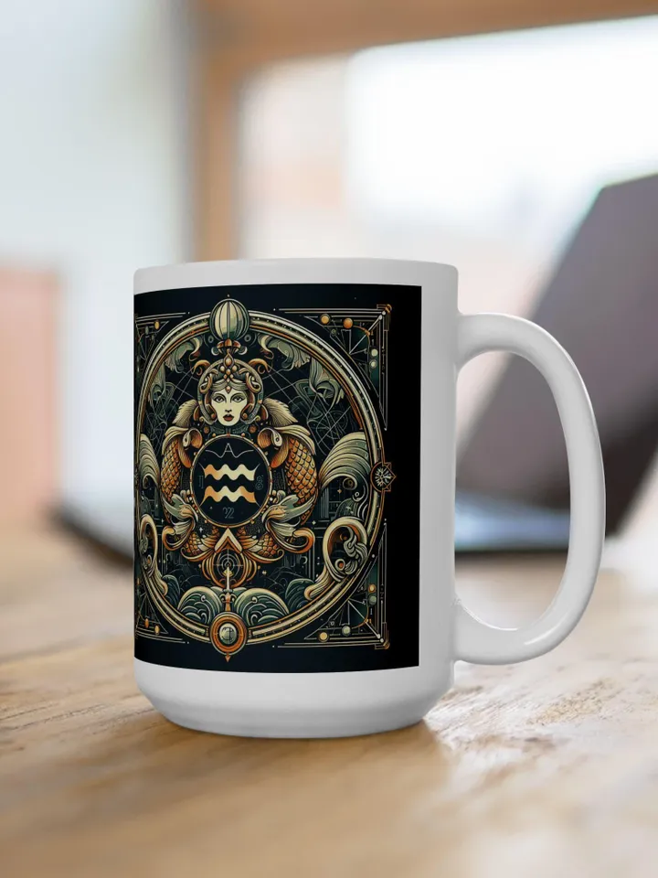Acquarius Ceramic Mug | Art Deco Inspired Drinkware | Unique Gift for Astrology Lovers, Coffee Lovers, Home Decor, Birthday