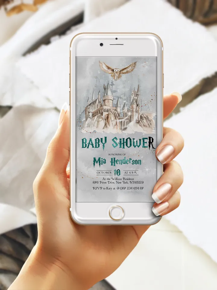 Christmas Magic School Baby Shower Invitation; Editable Winter Wizard Baby Shower invitation; Magic School Baby Shower Printable Invitation
