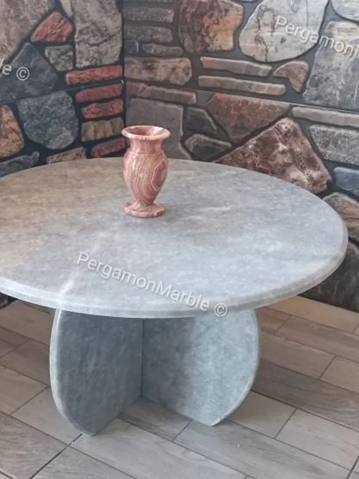 Gray Marble Coffee Table handmade 100% Marble handmade easy installation and fast shipping