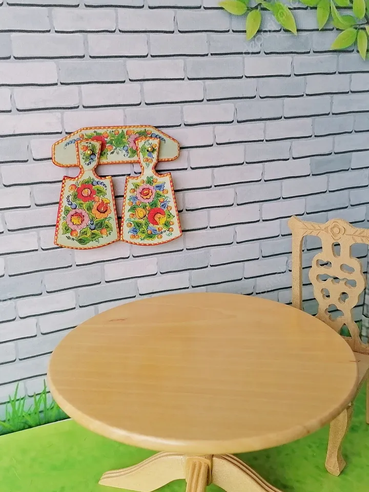 Puppet miniature. A set of boards for the doll's kitchen. 1:12. Handmade.