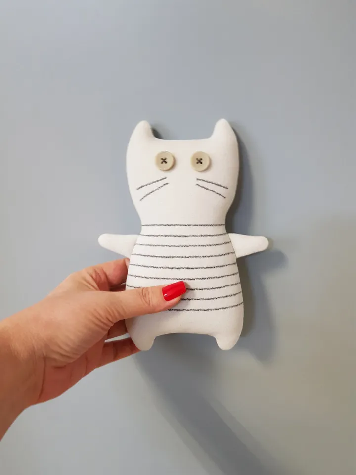 Cat sewing pattern PDF, digital tutorial in english, stuffed animal sewing diy