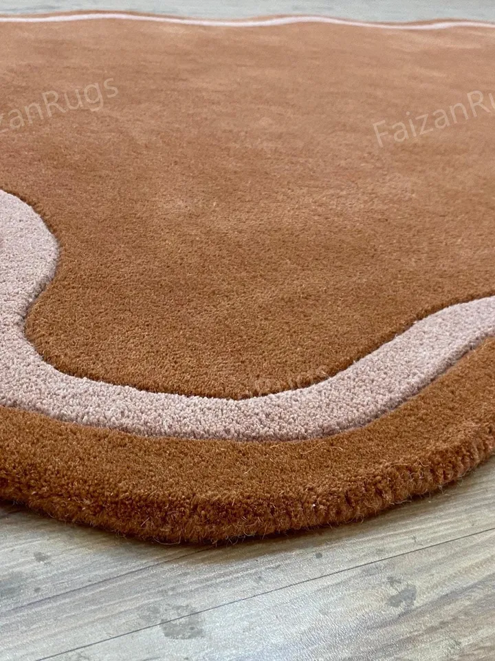 Buy an 8x10 Irregular Cinnamon-Shaped Rug, Handmade Area Rug, Rug for Home, Bedroom Rug, kids' Rug, or Custom Rug in 3x5, 4x6, 5x7, 6x9