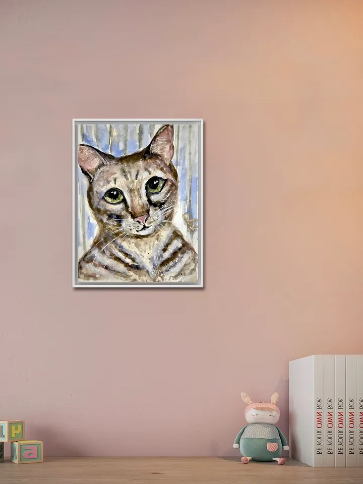 Andy-cat painting,original watercolor painting,one of kind,cat lovers gifts,wall decoration