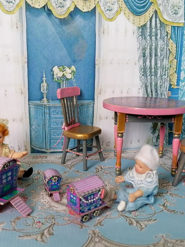 Gypsy wagon. Toy for a doll .1:12 scale.