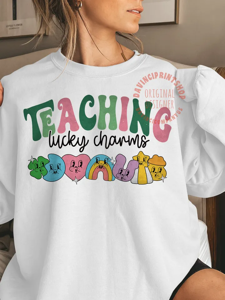 Teaching Lucky Charms png, Teacher St.Patrick's png, St.Patrick's Day png, Lucky png, Teacher png, Teacher Sublimation, Lucky Charms, png