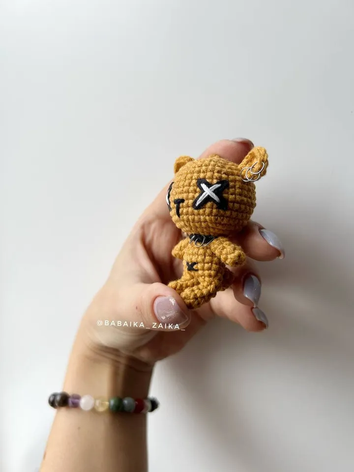 PDF Crochet Goth Bear Pattern, Amigurumi goth teddy bear Voodoo doll Pattern, Keychain Crochet Pattern Halloween Crochet Pattern Voodoo Bear