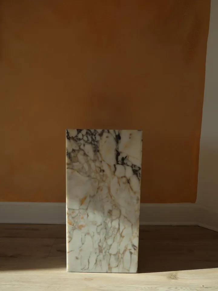 Calacatta Viola Marble Plinth real marble, handmade, freeshipping, fast shipping, end table, cube table, side table