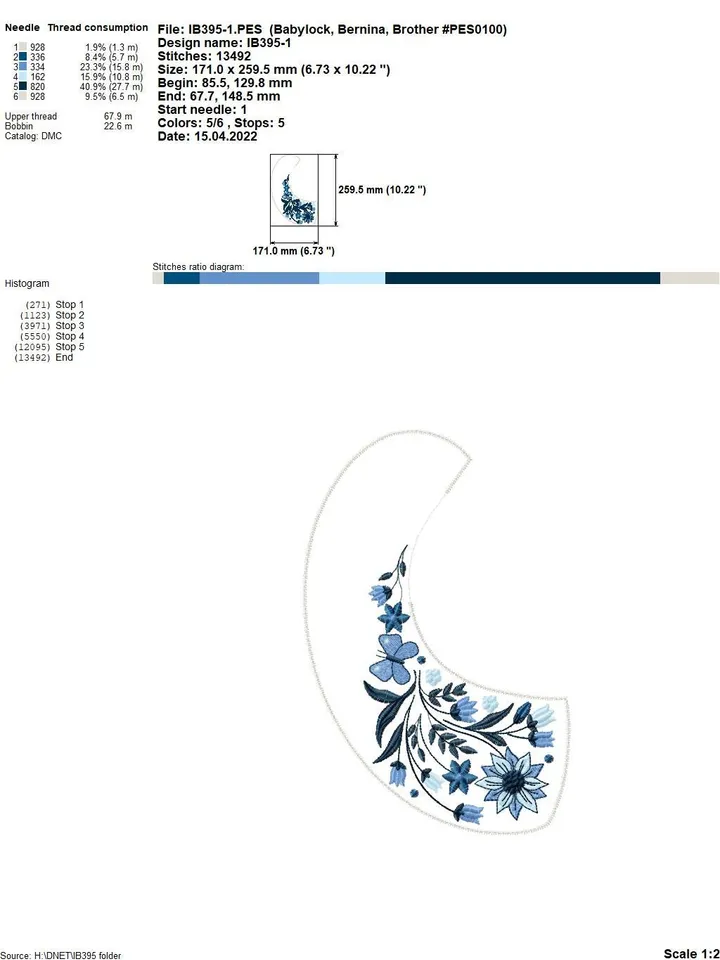 Collar, bow and hairpins in the hoop machine embroidery designs ITH digital embroidery pattern floral embroidery motif
