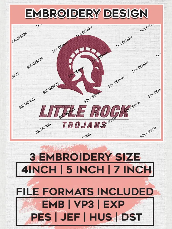 NCAA Little Rock Trojans Team Logo Machine Embroidery Design, NCAA Little Rock Trojans Team Design Design files, NCAA Team Embroidery Designs, NCAA Machine Embroidery Designs, Digital Download