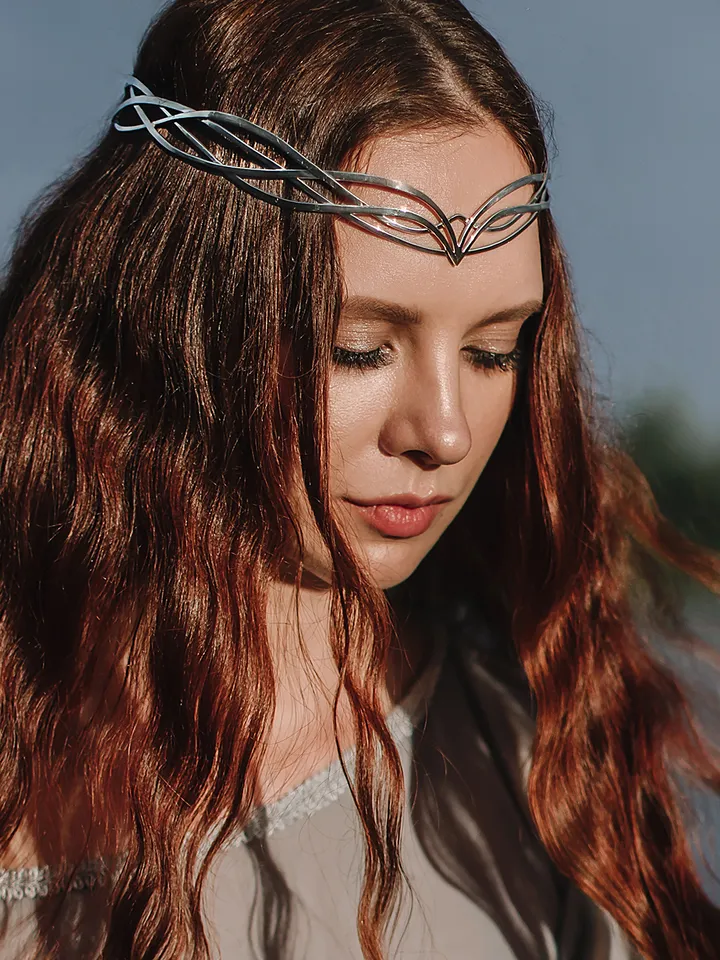 Sorceress diadem fantasy legends Tiara Elven Crown boho romantic Wedding Headpiece Celtic medieval elven Queen Niniane