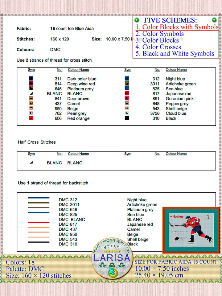 Hockey Cross Stitch Pattern | Hockey Player | Ice Hockey