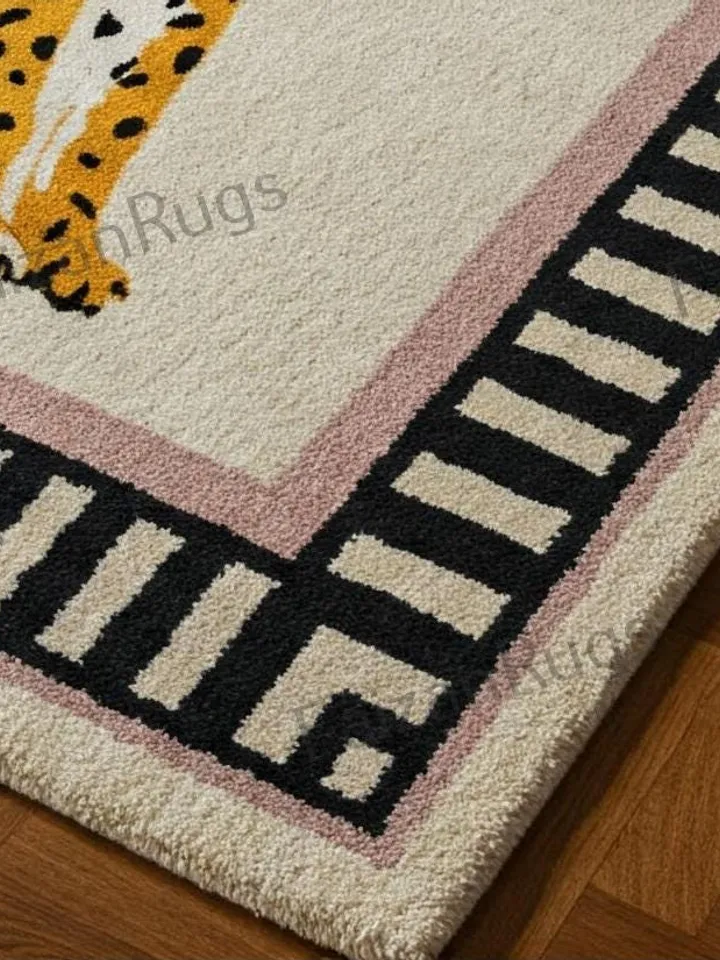 Leopard rug, modern hand tufted rug, Handmade, leopard, rugs for bedroom, customized area rug, Bedroom rug, 9x12 area rug, 3x5,4x6,5x7,8x10.