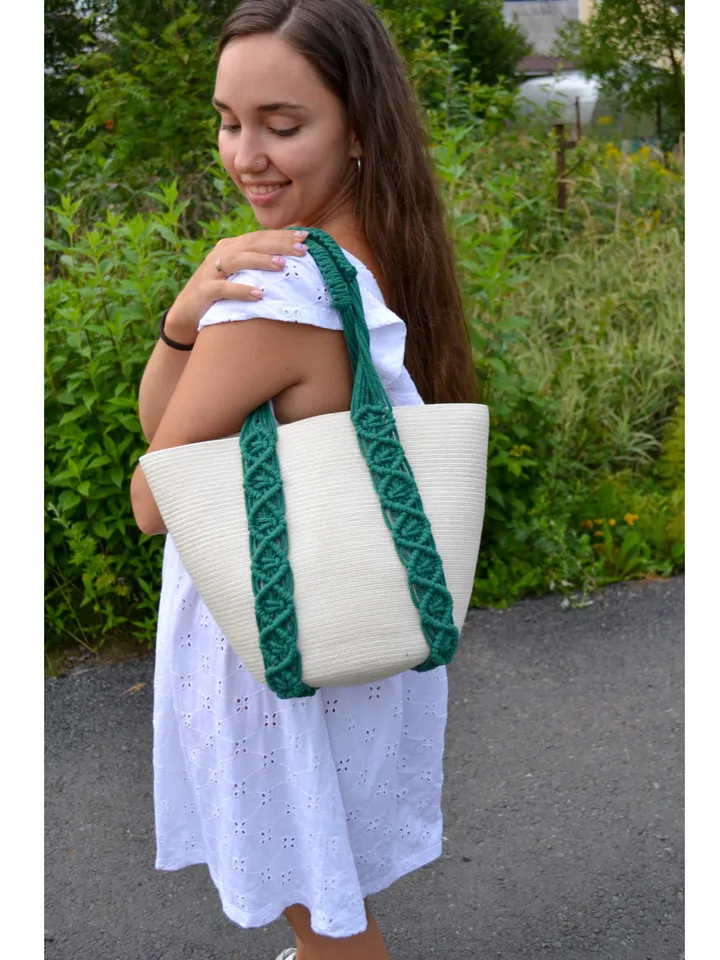 Macrame Summer Tote Bag - Womens Essential for Beach and Everyday Use
