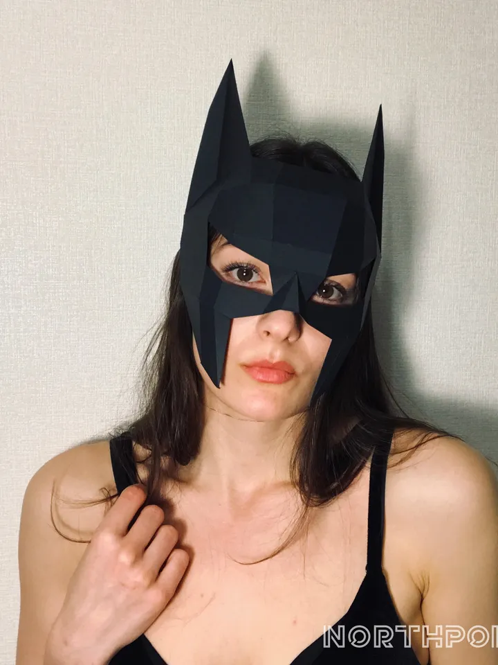 Bat Mask Papercraft, Digital Template, PDF Download, Gurko, 3D Low Poly Animal Mask, DIY Origami, Pepakura, Paper Mask, DIY Costume
