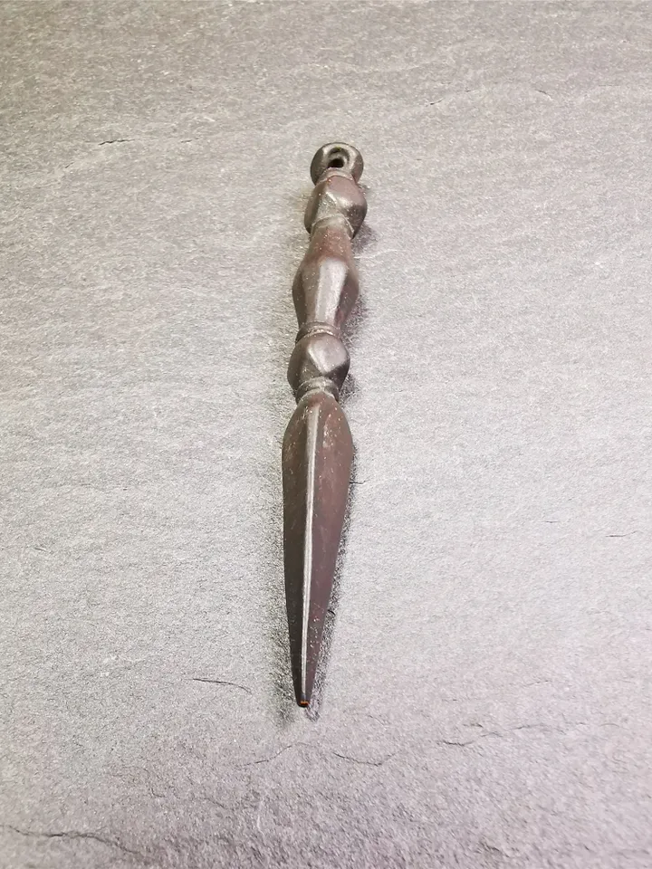 Gandhanra Handmade Tibetan Amulet ,Kila(Dorje Phurba) , Trantic Buddhism Ritual Implement Pendant,Made of Copper,Black type,2.2"