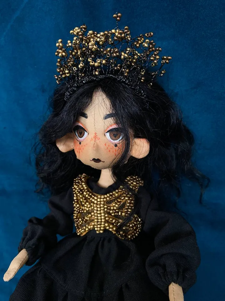 Gothic doll with tattoos. Wednesday Addams doll