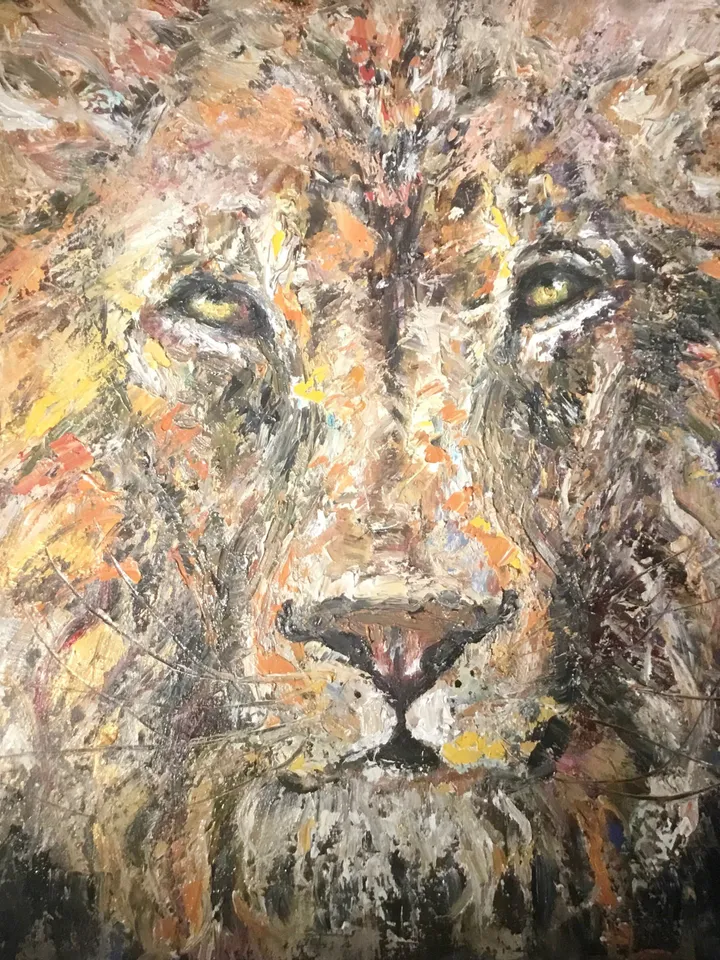 NEW ANIMALS COLLECTION.Lion original oil painting , impasto style wild animals wall art,lion room decoration,unique gift for animal lovers.