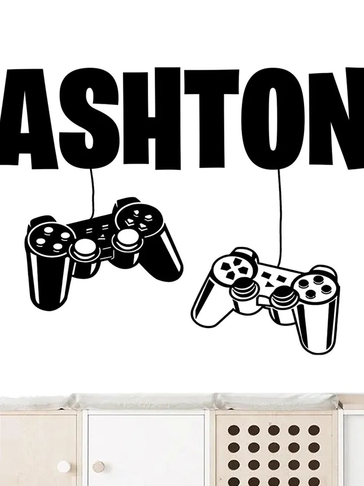 Gamer Personalized Wall Decal Name Boy Controller Video Game Play Room  z3337