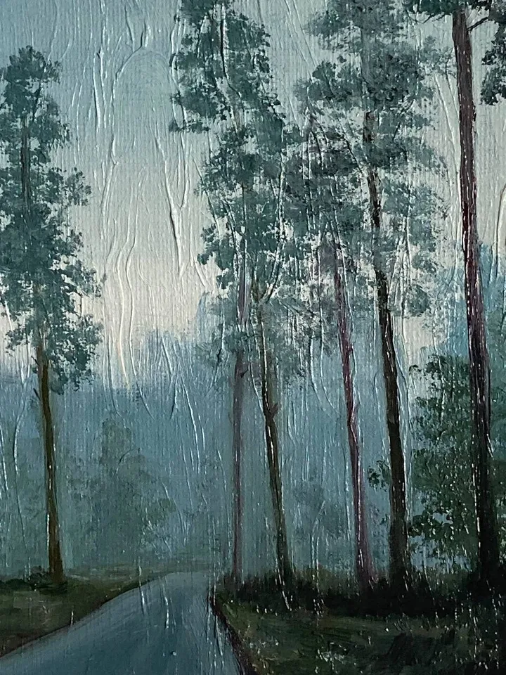 Forest Oil Painting Texture Landscape Painting On Canvas Small Artwork