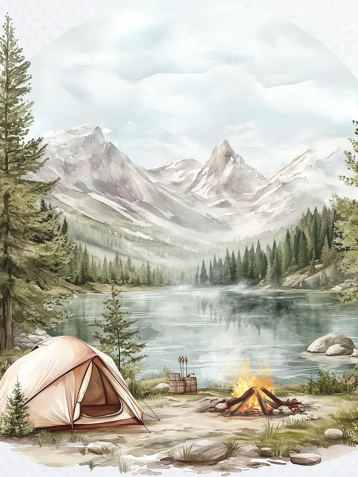 12 Camping Trailer PNG bundle, Traveling png pack, Printable Watercolor Camping Clipart for sublimation, tourism, Paper craft, junk journals