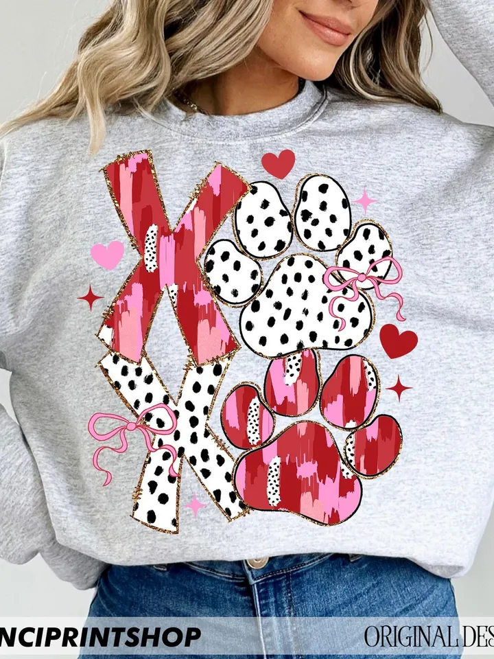 Brushstroke Paw Dog Valentine Coquette Png, Dog Valentines png, Dog Lover png, Valentines Day png, Xoxo png, Valentines png, Dog Paw png