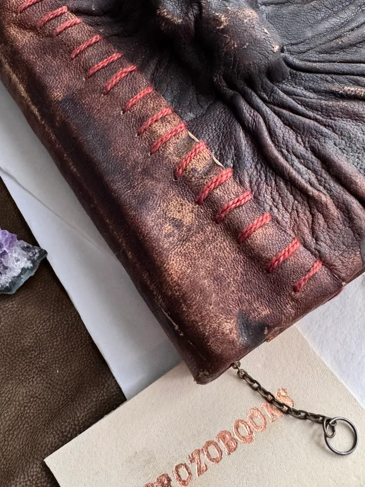 Leather Grimoire, Book of Shadows, Leather Skull Notebook