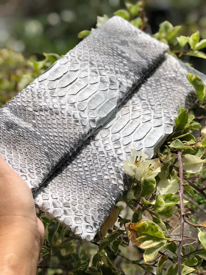 Clutch Genuine Python Skin Grey Clutch Uncolored | Small Evening Classy Elegant Snake Python Leather Clutch | Envelope Clutch Casual Python