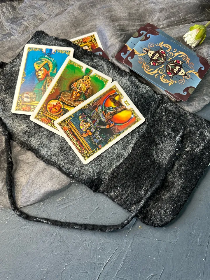 Tarot bag Black cat and Skull