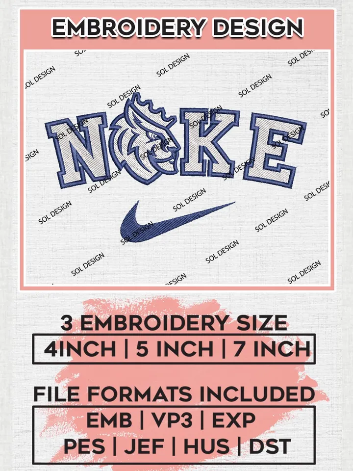 Nike Queens University Royals Machine Embroidery Design, NCAA Queens University Royals Embroidery Design files, NCAA Embroidery Designs, NCAA Machine Embroidery Designs, Digital Download