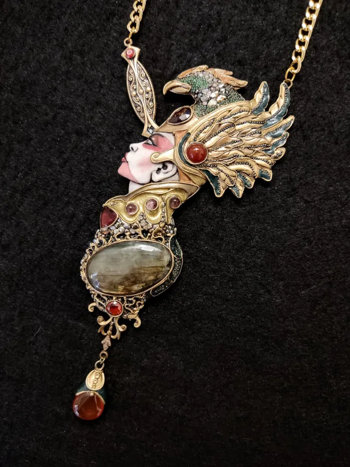 Necklace Forgotten Goddess, Goddess necklace, sculpture necklace, art nouveau necklace