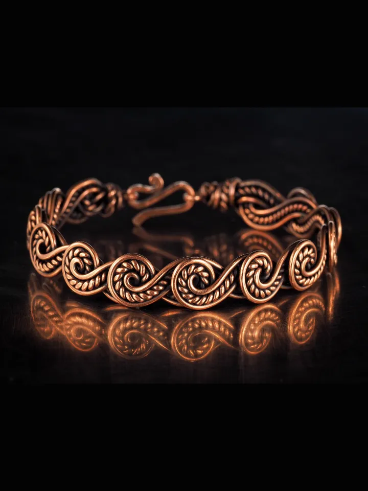 Wire wrapped copper bracelet for woman Antique style copper jewelry WireWrapArt