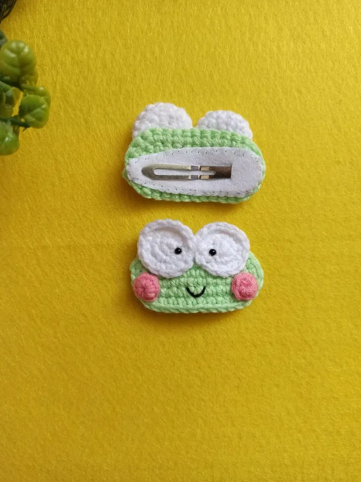 Children hairpin frogs kawaii,hair ornament,crochet hairpin for girl,