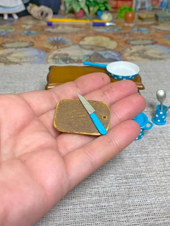 Doll dishes for doll kitchens. 1:12. Dollhouse miniature. Handmade.