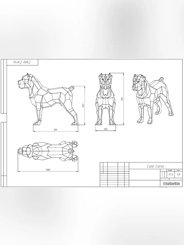 Welding Project Plans Drawings Cane Corso (DXF, PDF)