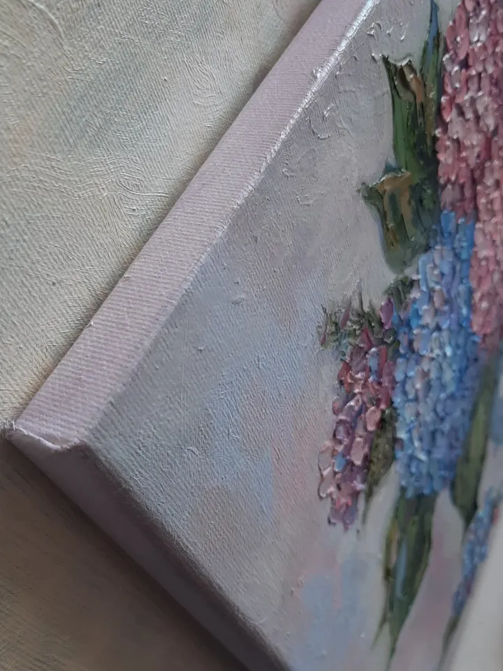 Hydrangea oil painting Flower original art Palette painting