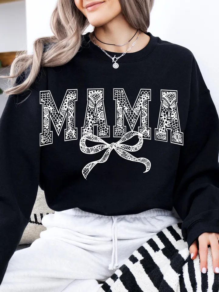 Lace Mama Coquette Png, Mama Png, Floral Mama Chinoiserie Png, Mama Varsity Png, Mothers Day Png, Gift for Mom, Lace Coquette Bow Png