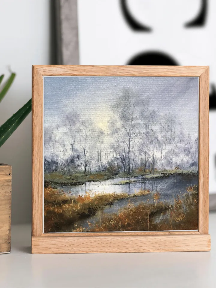 Landscape Original Oil Painting Forest Artwork