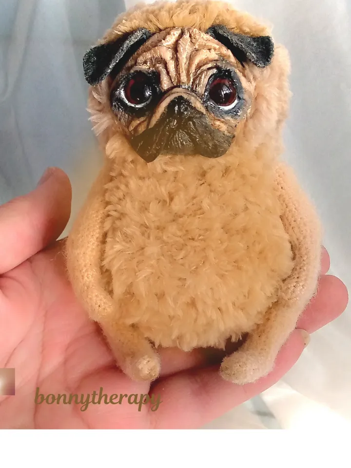 toy pug puppy 4 inches, pug puppy plush.