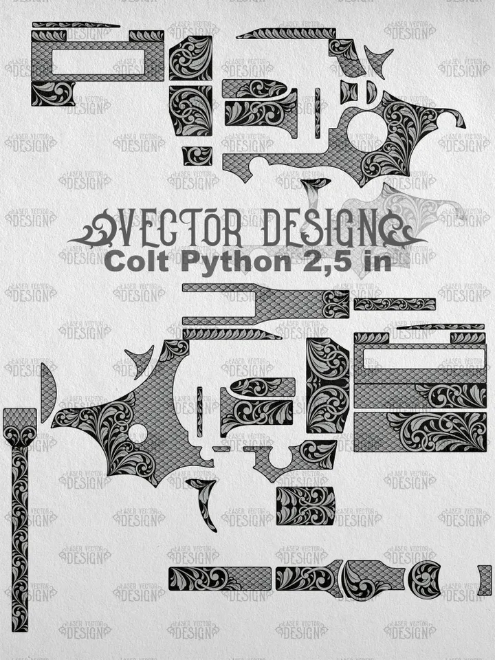 VECTOR DESIGN Colt Python 2,5 in Scrolls and snake scales