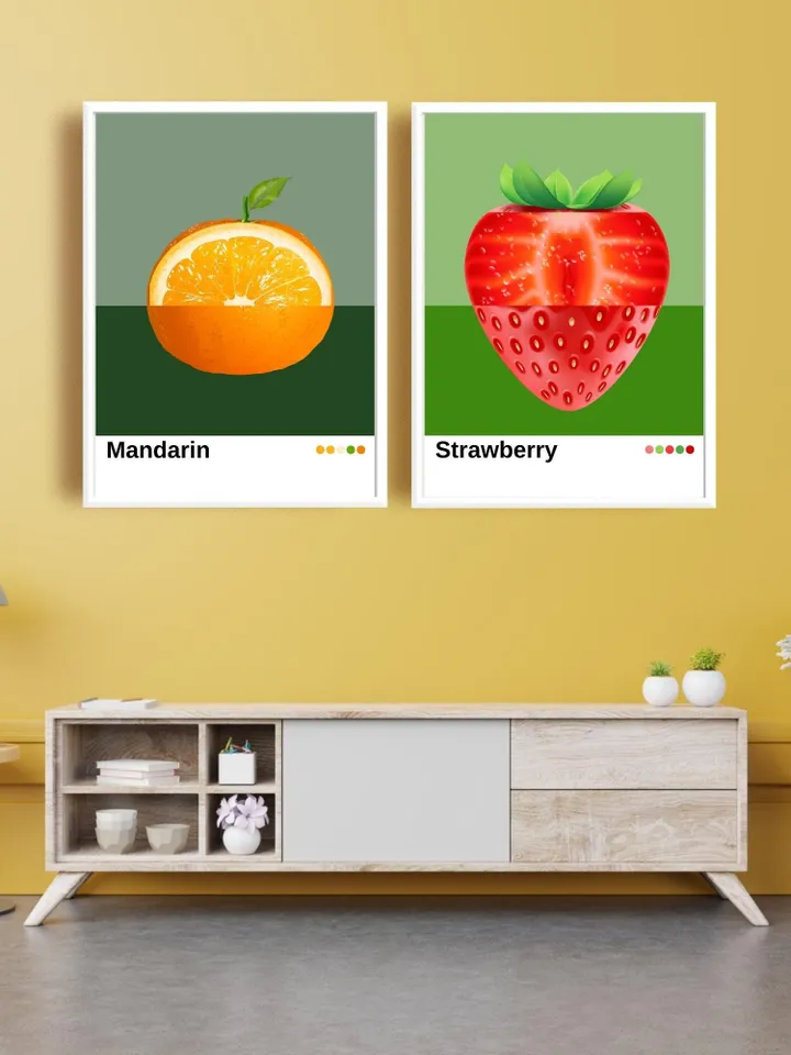 Kitchen wall art Set of 11 Fruits Prints Set Dining Room Wall Decor Minimalist Printable Art Modern Kitchen Decor Digital poster