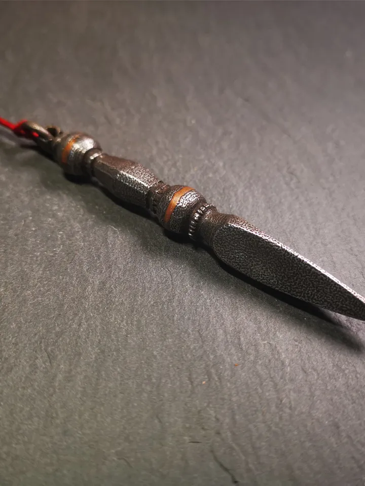 Gandhanra Handmade Tibetan Amulet ,Kila(Dorje Phurba) , Trantic Buddhism Ritual Implement Pendant,Made of Cold Iron,3.74&quot;