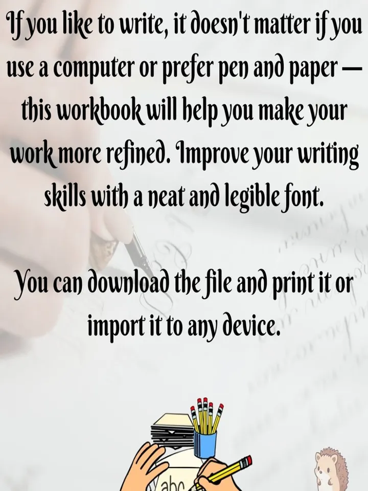 Handwriting Practice Workbook in French