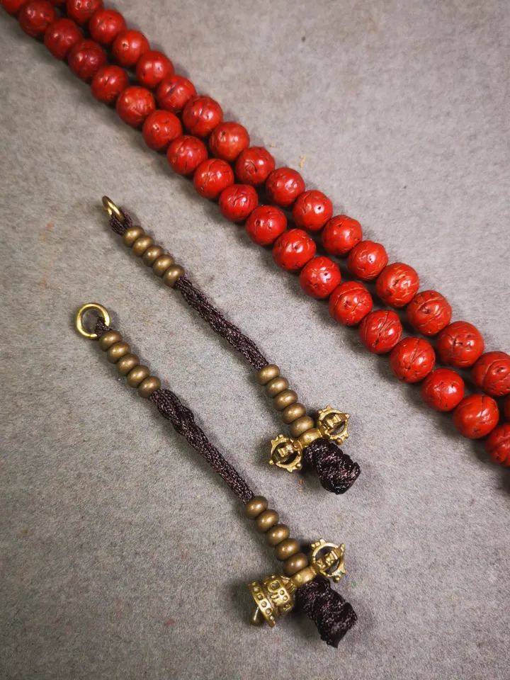 Gandhanra Handmade Tibetan Buddhist Mala Counters,Prayer Bead Counters,with Dorje and Vajra Pendant,Made of  Brass