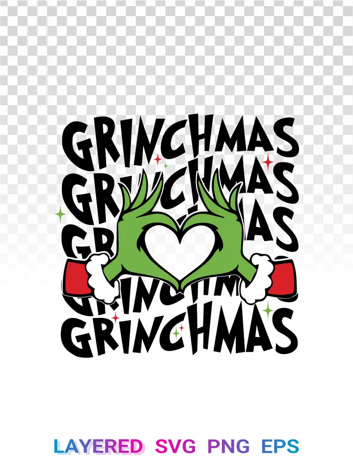 Grinchmas SVG, The Grinch Heart Hands PNG, Christmas Cricut