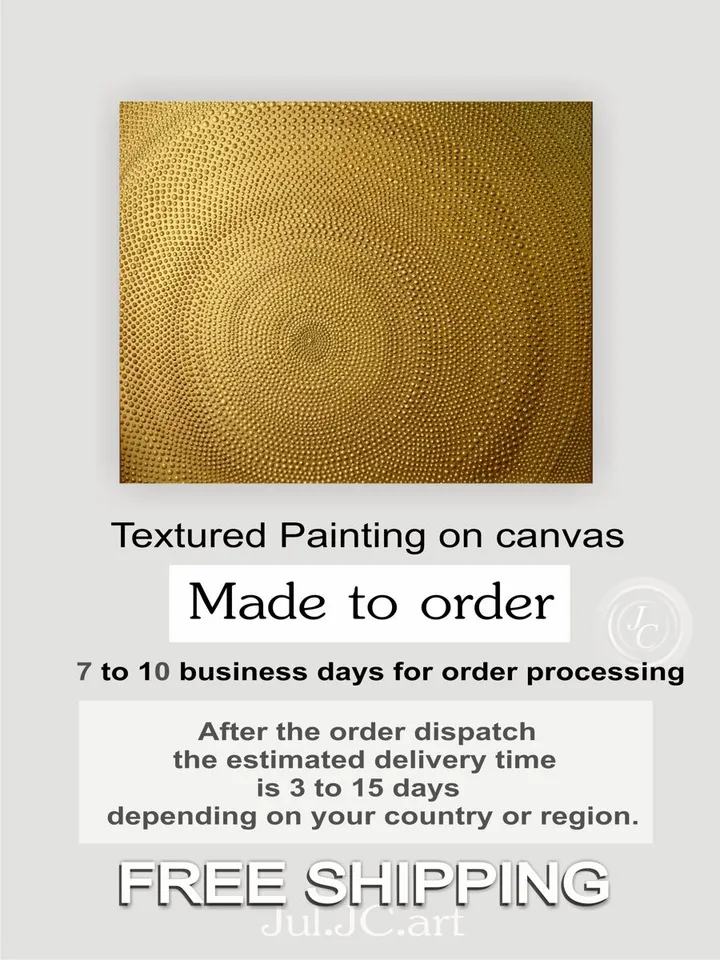 Gold Abstract Wall Art Glittery Golden Painting Textured art on Canvas Abstract painting Above bed decor by Juliya JC